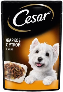 Цезарь Пауч жаркое с уткой в желе для собак, Cesar