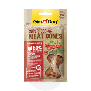 GimDog лакомство из курицы с с клюквой и розмарином  для собак "мясные косточки суперфуд" 70 г
