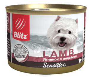 Blitz Sensitive Dog Lamb & Turkey (Pate), Блитс 200 г
