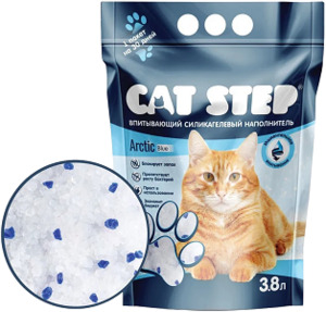 Кэт Стэп силикагелевый наполнитель Arctic Blue, Cat Step 3.8 л