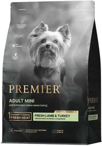 Premier Dog Adult Mini Cвежее мясо ягненка с индейкой, Премьер