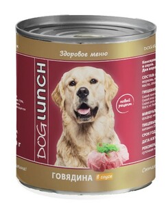 Dog Lunch Консервы говядина в соусе, Дог Ланч