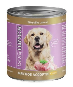 Dog Lunch Консервы мясное ассорти в соусе, Дог Ланч