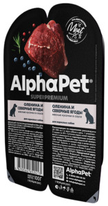 AlphaPet Superpremium Оленина и северные ягоды кусочки в соусе, АльфаПет