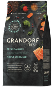 Grandorf Fresh Филе лосося с бататом для стерилизованных кошек, Грандорф