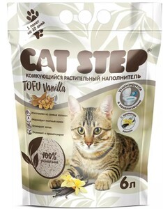 Cat Step Тоfu Vanilla растительный комкующийся наполнитель, Кэт Стэп