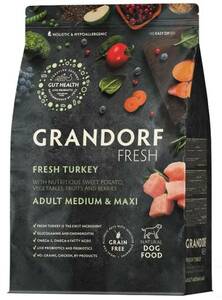 Grandorf Fresh Индейка с бататом для собак средних и крупных пород, Грандорф Фреш