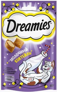 Вискас лакомые подушечки Dreamies Новогодняя серия с молоком, Whiskas