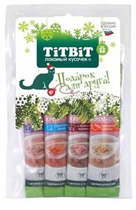 TitBit Новогодняя коллекция крем-супов для кошек, ТитБит