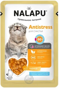 Nalapu Antistress сочные кусочки с курицей и экстрактом родиолы розовой в желе, Налапу