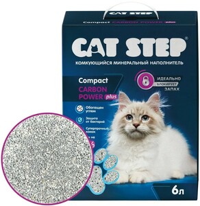 Наполнитель Cat Step Compact Carbon Power Plus минеральный комкующийся, Кэт Стэп