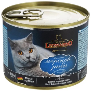 Леонардо консервы для кошек морская рыба, Leonardo 200г
