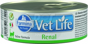 Farmina Vet life Cat Renal консервы для кошек, Фармина 85 г паштет