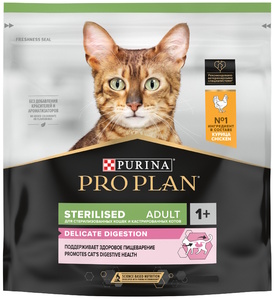 Pro Plan Sterilized для кошек с курицей, Про План 0,4+0,2 кг